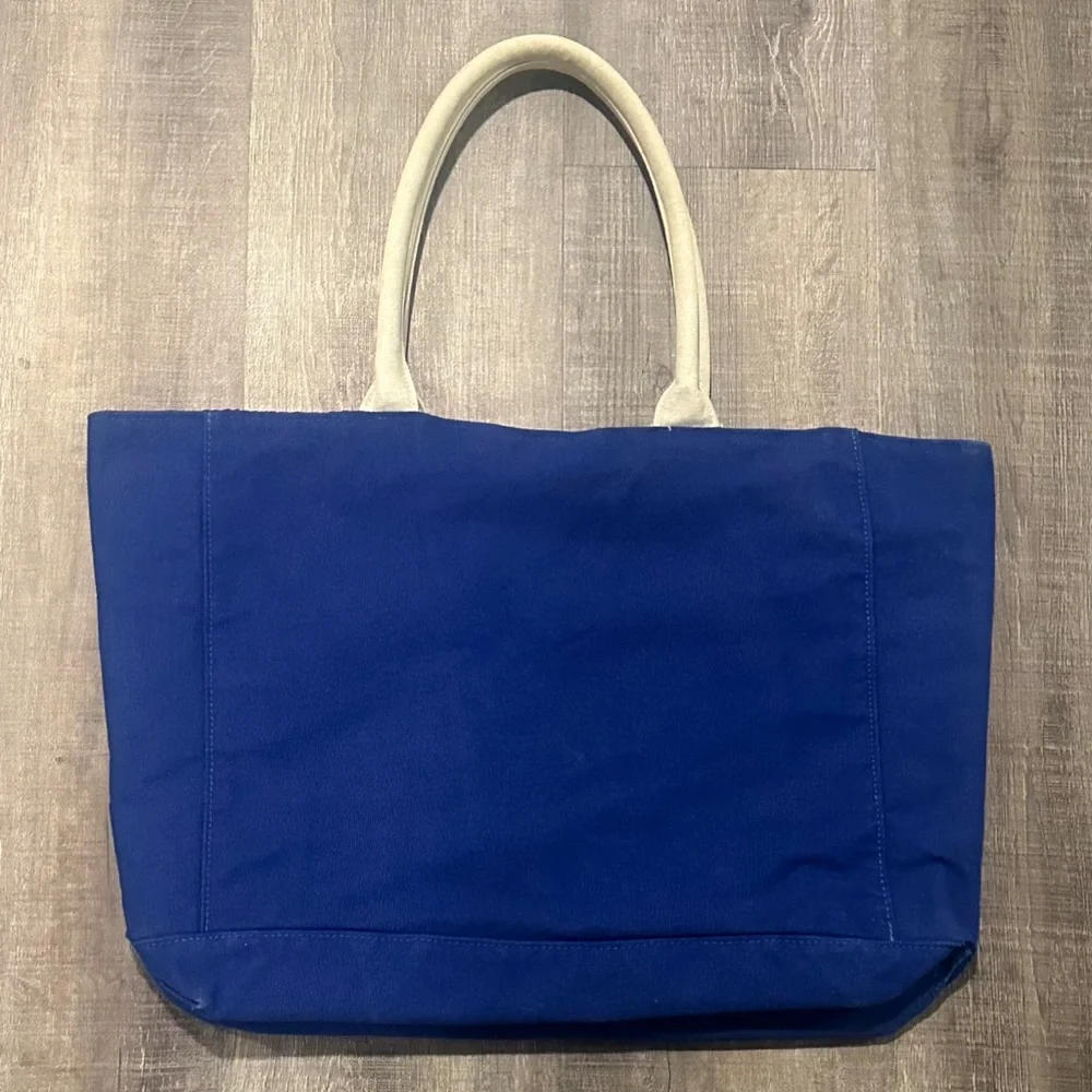 💞 Large Blue ZO 4-Pocket Snap-Close Canvas Reusable Tote Bag